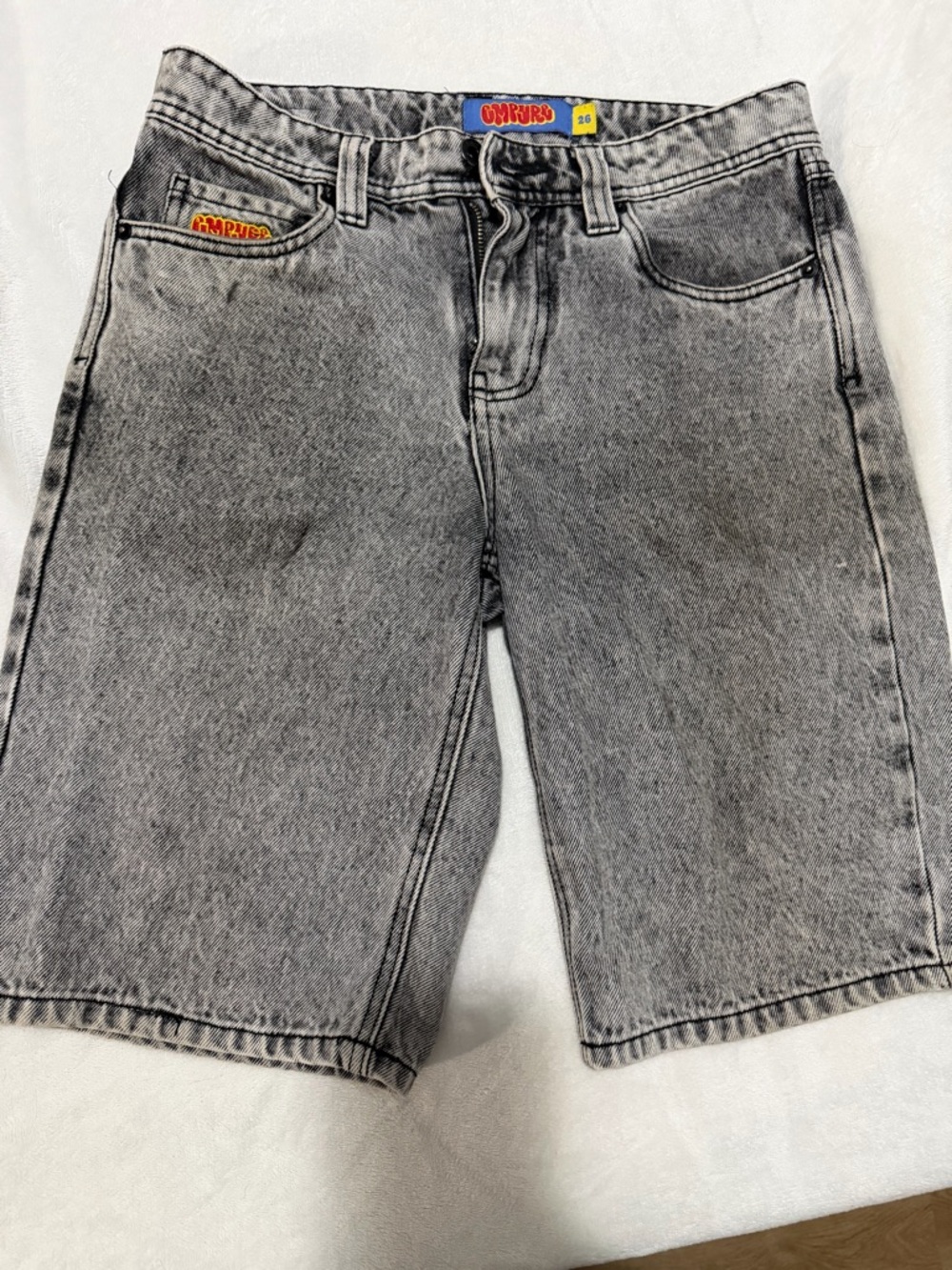 Empyre Gray Acid Wash Denim Shorts